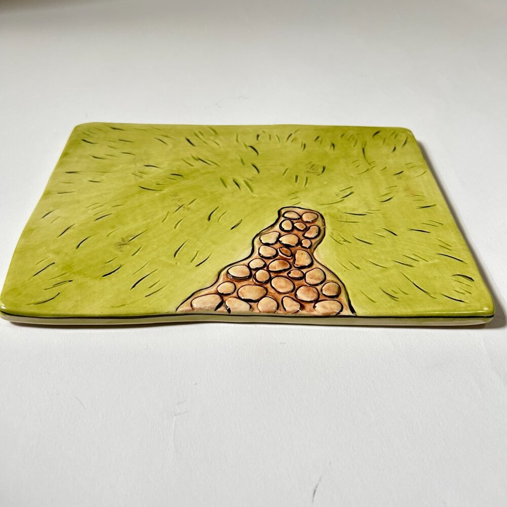 2006 Blue Sky Clayworks Ceramic Trivet Coaster Plate Pebble Path Grass Art Decor - Picture 4 of 10